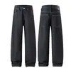 Mu Xi Ropa # Marca de moda estilo americano cleanfit high street original mezclilla que no se decolora pierna recta corte holgado jeans para hombre