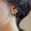 Nuevos pendientes de calcedonia verde de estilo chino, de temperamento sencillo, ligeros, de lujo, combinables con todo, de alta gama, estilo literario retro para mujer.