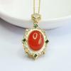 Colar com Pingente de Ágata Vermelha do Sul de Guan Yu Pingente Cor Completa Casca de Ovo de Pombo Fábrica Atacado Dropshipping S3071601