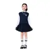 Colete Infantil Outono e Inverno Estilo College Uniforme de Classe Terno Estilo Britânico Campus Colete Infantil de Formatura Terno de Ano Novo