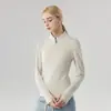 Blusas para Mujer, Nuevo Estilo de Invierno, Agradables a la Piel, Cálidas, Ajustadas, Sudadera Corneili con Media Cremallera, Top de Manga Larga