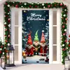2026 Nova Cortina de Porta Banner de Natal Decoração de Fundo para Fotos ao Ar Livre com Papai Noel e Filhote