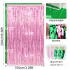 Festa Temática Bruxa Má do Mal TEMU Transfronteiriça Layout de Cena de Aniversário Suprimentos Cortina de Seda Plástica Rosa Verde para Cabelo