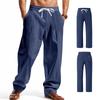 Vacaciones Transfronterizas Amazon Europeas y Americanas para Hombre, Pantalones Casuales de Lino Holgados de Pierna Ancha, Modernos para Playa, Deportes, Toda Temporada, Transpirables