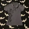 Novedad de verano moda transfronteriza europea y americana patchwork estampado patrón gótico tops para mujer camisetas directo de fábrica