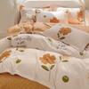 Sábanas de verano de cuatro piezas cepilladas y gruesas de categoría A para bebés y niños, funda de edredón de algodón lavado, juego de cama de tres piezas al por mayor