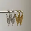 Pendientes de Aro de Metal Exagerados y Únicos con Cadena y Borla para Mujer, Pendientes Versátiles y Elegantes de Moda de Alta Gama