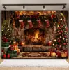 Tecido de Fundo para Cenário de Natal e Ano Novo Europeu e Americano, Venda Quente Transfronteiriça, Tecido de Fundo para Foto com Atmosfera Festiva