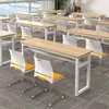 Conjunto de mesa e cadeira para funcionários de instituições de treinamento, de dois lugares para alunos do ensino fundamental e médio, combinação simples e moderna de mesa e cadeira, mesa de conferência, mesa longa