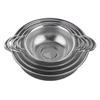 En Stock, Entrega Rápida, Acero Inoxidable Anillo Único Doble Asa Agujeros Densos Azul Espesado Fácil de Limpiar Cesta para Lavar y Escurrir Verduras de Cocina