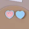 Outono e Inverno Coreano Combinação de Duas Cores Rosto Sorridente Pelúcia Coração Flocado Resina Joias DIY Acessórios de Cabeça Brincos