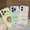 Funda de Teléfono con Soporte de Pato de Dibujos Animados Compatible con Teléfono Apple 17promax iPhone 16 Huawei Ventana de Corazón