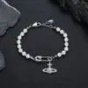 Collar de Saturno Perla Temperamento Más Vendido Transfronterizo para Mujer Broche de Diamante Destellante Collar de Planeta Tridimensional Cadena de Suéter Cadena de Clavícula