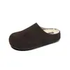Pantuflas Gu Yun Estilo Coreano de Cuero Mate con Puntera para Mujer, Uso en Exteriores, Colección Otoño/Invierno 2026 Nuevo, Estilo Birkenstock, Medias Pantuflas para Personas Perezosas