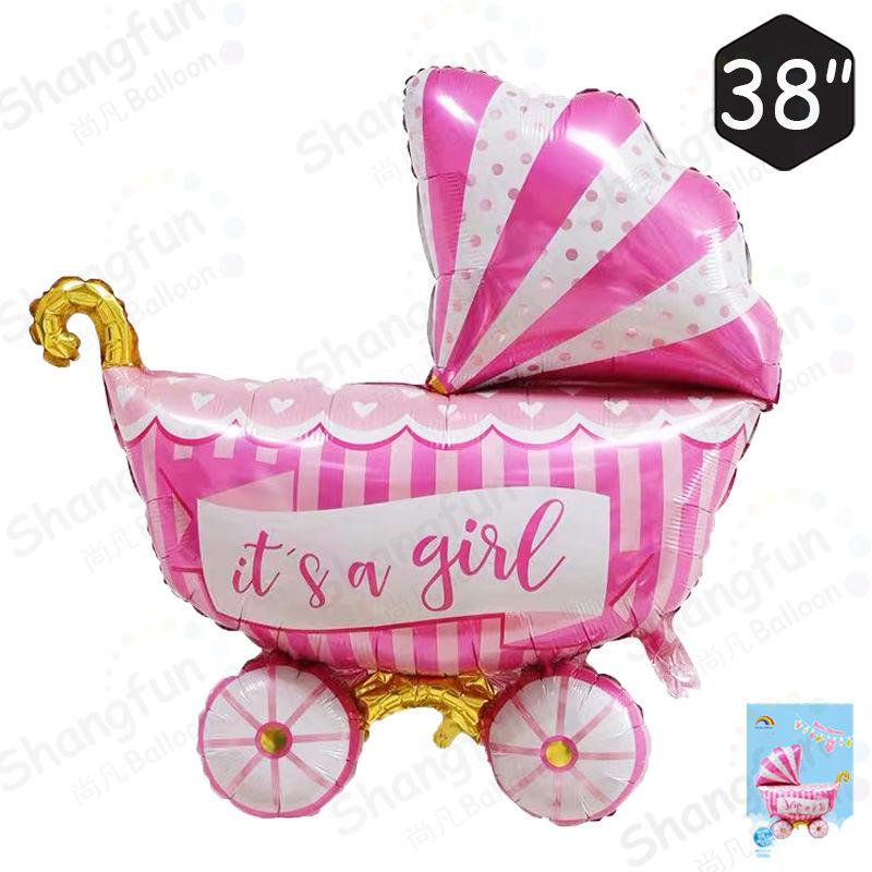 新款大号婴儿车粉色1