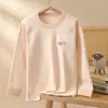 Roupa base de outono para crianças, pijama de manga comprida 100% algodão com gola alta para meninos, roupa íntima para meninas, roupa íntima térmica de outono, suéter quente de inverno para bebê