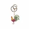 Llavero de Coche Gallo del Zodiaco Metal Lindo Colgante para Bolso de Mujer Anillo de Llavero Regalo Creativo Transfronterizo