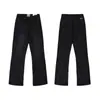 Calça Jeans Casual Larga Longa Gal Splash-Ink Graffiti Patchwork Rasgado