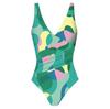 Bikini de una pieza europeo y americano 2025 Transfronterizo Lazada Falda de gasa estampada con protección solar Cubretraje de playa Traje de baño para vacaciones en aguas termales