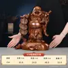 Bolsa de monedas de cobre morado Buda Maitreya Estatua de Buda para escritorio de oficina en casa Adorno de regalo Dios de la Riqueza Maitreya Artesanía de Ofrenda