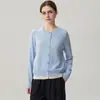 Novo look de duas peças feminino outono/inverno: cardigã de cashmere com gola redonda, design color-block, peça externa versátil e de corte solto