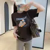Zedaijiayi Camiseta de Manga Corta Redonda de Lana Australiana Engrosada con Bordado de Letras de Tomate Curativo Reductor de Edad para Mujer Modelo Nuevo 2026
