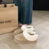 Botas de nieve para mujer, forradas de polar, zapatos de algodón de suela blanda, cómodos, estilo retro, de suela gruesa, cálidos, mullidos y con plataforma para aumentar la altura