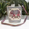 Nova Bolsa Transversal Bordada Dourada Dupla Face Grande Como Bolsa de Ombro de Lona Bordada Pavão Bolsa de Banca Gombo Cinto de Flores Camada Única