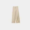 Calças Casuais Femininas, Calças de Linho Tencel Wide-Leg, Estilo Fino de Verão, Calças Verde Fruta, Linho Rain Dew, Sensação de Luxo Leve e Alta Qualidade
