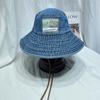 Estilo Japonês Vintage Patch Lavado Denim Pescador Chapéu Infantil Primavera e Verão Rosto Mostrando Pequeno Grande Beiral Bacia Chapéu Protetor Solar Chapéu Guarda-sol Chapéu Moderno