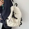Mochila escolar estilo japonês com tema de anime, com laços fofos de cores contrastantes e pregas, mochila estudantil macia personalizada para meninas e mulheres
