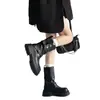 Hebilla de cinturón estilo británico, botas Martin de suela gruesa que aumentan la altura para mujer, nueva colección otoño/invierno 2026, versátiles para dos looks diferentes, efecto adelgazante y elegantes en la paleta de colores Maillard