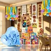 Fondo de pared para decoración de escena de cumpleaños infantil con globos azules, ambiente de ceremonia en la habitación, accesorios para fotos para niños