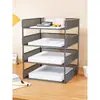 Suporte de Arquivo de Mesa A4 Prateleira de Armazenamento de Documentos Multicamadas Caixa de Armazenamento de Pastas de Escritório Estante de Livros Prateleira de Armazenamento de Arquivos