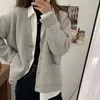 Estilo Coreano Nuevo Suéter Primavera Otoño 2026 Ropa Exterior para Mujer Holgado Tallas Grandes Ropa para Mujer Estilo Perezoso Color Sólido Cardigan de Punto Chaqueta