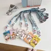 Portatarjetas Retráctil con Cuerda Larga para Estudiantes, Protector Transparente de Tarjeta de Identificación con Dibujos Animados para Tarjetas Escolares y de Trabajo