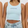 Top Regata de Verão Europeu e Americano Transfronteiriço Novo Estilo Bordado com Letras Tomara que Caia Sexy Estilo Hot Girl Versátil 2026