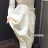 Pantalones de arroz con leche gris brillante, pantalones casuales para caminar, de cintura alta, fluidos, pantalones suaves y cómodos, pantalones rectos holgados, pantalones casuales de pierna ancha