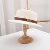 Sombrero de Lana de Copa Plana Nuevo de Primavera y Otoño para Mujer Moda Británica Socialité Combinable Ala Corta Sombrero de Copa Rendimiento Escénico Sombrero de Jazz para Hombre