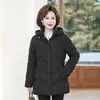 Abrigo de algodón acolchado de invierno para abuela para mujer, chaqueta acolchada de algodón engrosada para ancianos de 60 y 70 años, chaqueta acolchada de algodón tipo plumón para ancianos, ropa con capucha para mujeres