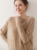 ¡Simplicidad Estilo Coreano! Suéter de Cachemira Artístico con Cuello Redondo para Mujer Otoño e Invierno Diseño de Mujer Raya Color Puro Jersey Plano de Cachemira