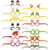 Fiesta de Navidad para niños fiesta papel fotográfico gafas dibujos animados muñeco de nieve alce gafas de foto marco personalización al por mayor