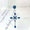 Pendientes de Aro Grandes con Colgante de Cruz Grande de Aleación de Titanio F136 Titanio G23 Rosca Interna de Titanio Circonita Joyería para Perforación de Labio Lengua Cabeza