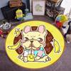 Tienda de Mascotas Transfronteriza Alfombrilla Creativa Linda de Personaje de Dibujos Animados Alfombra Redonda para Gato Hogareña de Cristal Terciopelo Perro Linda y Divertida