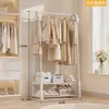 Estante de Ropa Multifuncional Personalizado para Dormitorio Balcón Simple Estante Secador de Ropa Sombreros con Ruedas Estante de Almacenamiento de Doble Capa Móvil