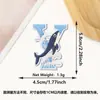 Patche Bordado Letra 26 Baleia Novo Desenho Animado Transfronteiriço Onda Azul e Branca Adesivo Termocolante Patche Decorativo Patche para Roupa