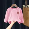 H2333# Camiseta de Manga Larga de Algodón Puro para Niños y Niñas Camiseta de Otoño con Estampado de Dibujos Animados para Niños Camiseta de Otoño