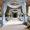 Dropshipping Internacional Disponível, Cortina de Gaze de Malha Verde Escuro DIY Decoração de Casamento Estilo Europeu, Decoração de Fundo para Local de Casamento