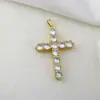 Europa e Estados Unidos cruzados criativos novo cobre banhado a ouro 18k micro cravejado zircônia cruz pingente diy pulseira colar brincos pendente