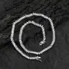 Europeo y Americano Nuevo 2.5*5mm Ojo de Caballo Cadena de Tenis Hip Hop Cadena de Tenis para Hombre Cadena de una Sola Fila